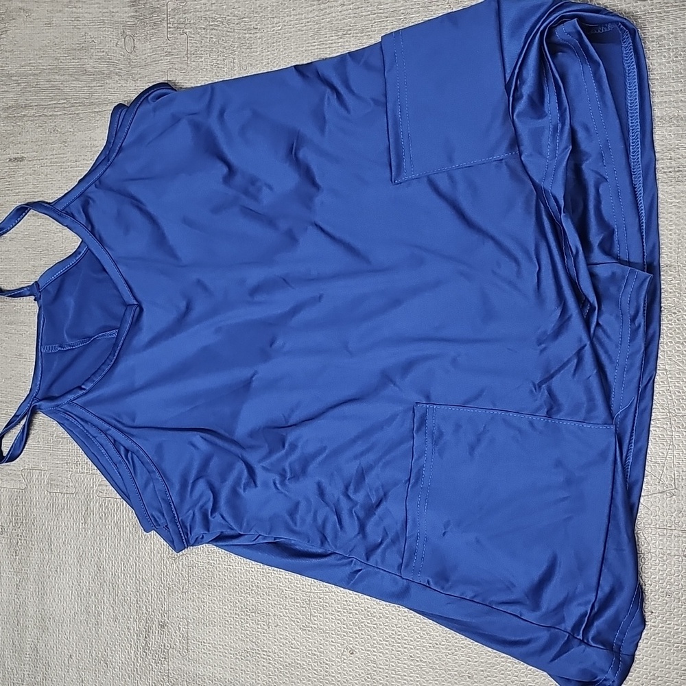 Blue Sleeveless Tank Top Romper